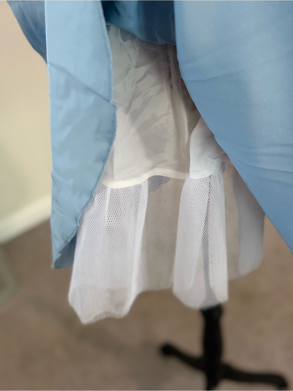 Light Blue Organza Puff Sleeve Corset Dress with Apron - Picture 4 of 10